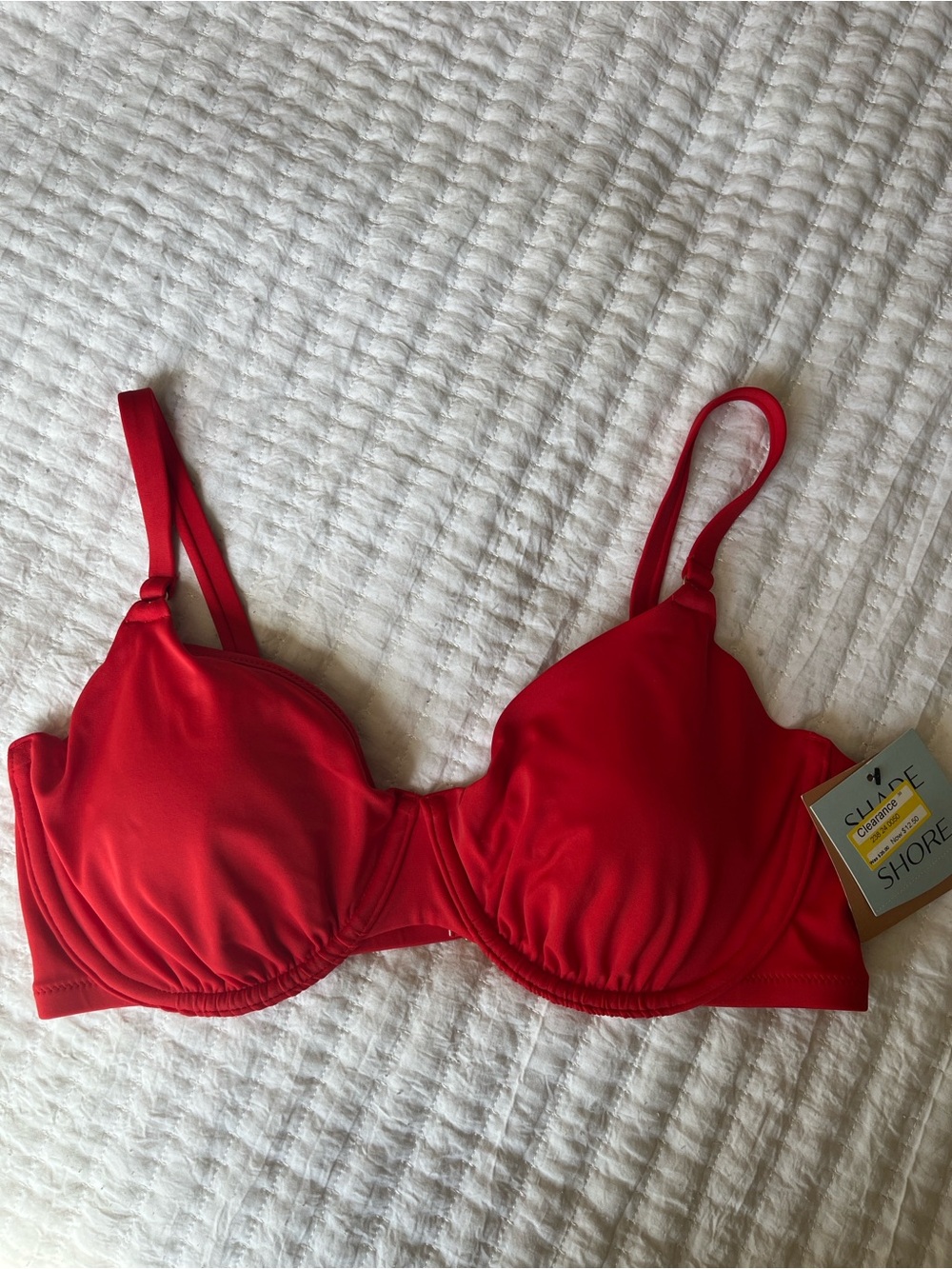 Shade & Shore Red Underwire Bikini Top NWT